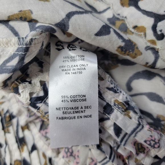 Sea New York Khloe Crema Print Crochet Accent Cotton Blend Blouse Size XS/S? - Picture 10 of 10